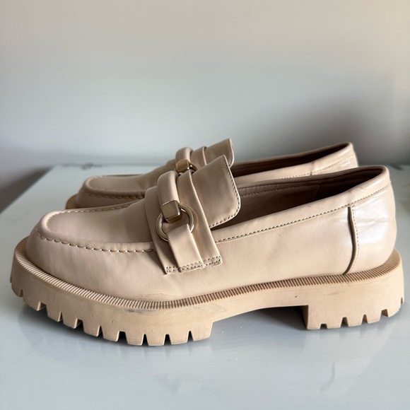 Zara Lug Sole Platform Loafers Cream Size 38 - Picture 6 of 15